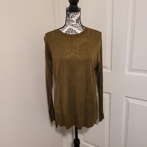 H&M green knit sweater top‎